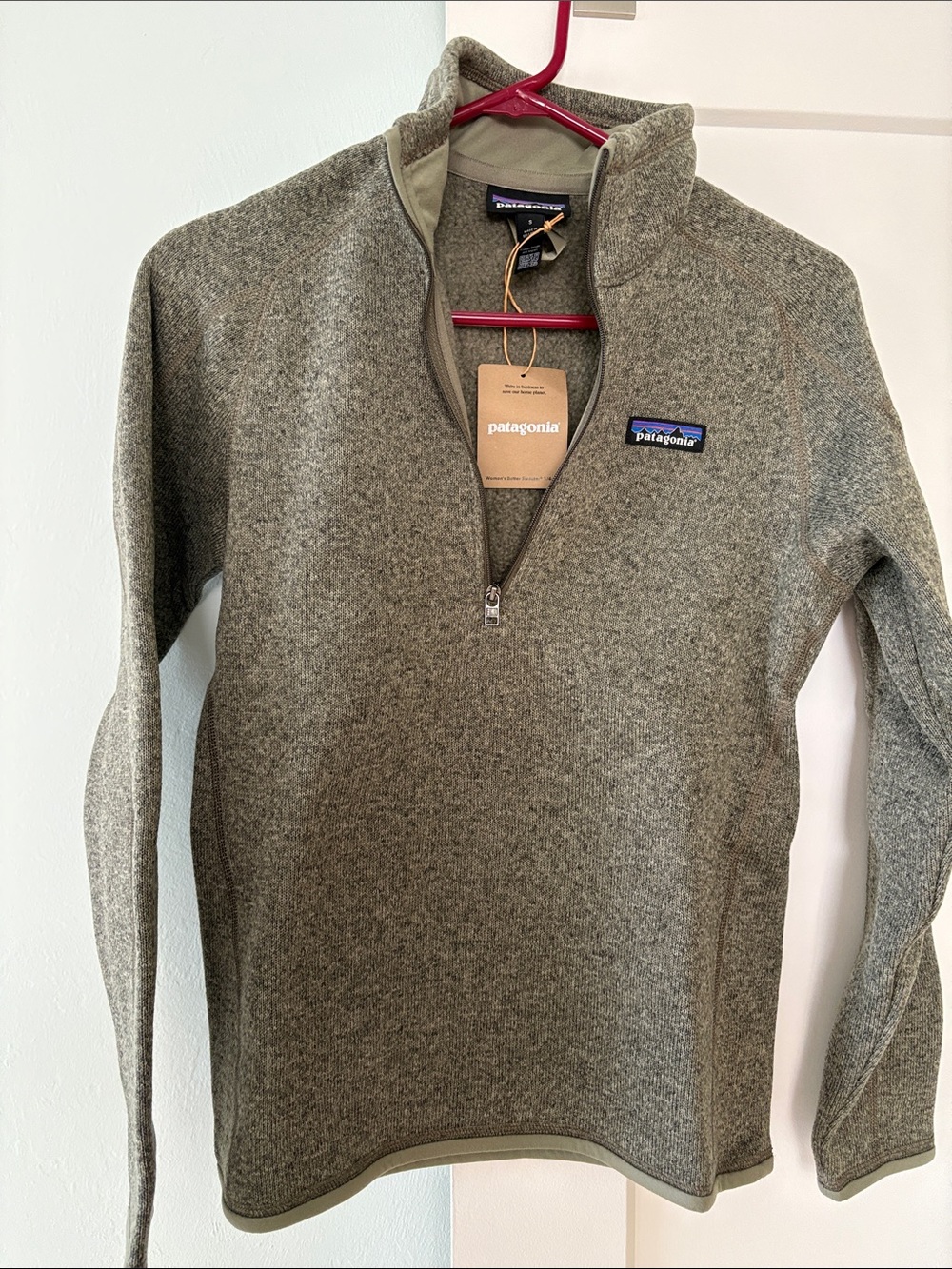 Patagonia Women’s Olive Green Quarter-Zip Sweater